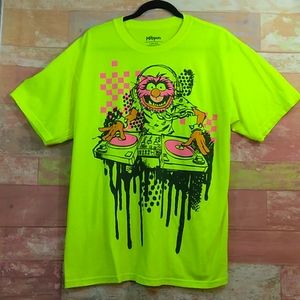 The Muppets Animal on DJ Decks Day-Glo Yellow LG
